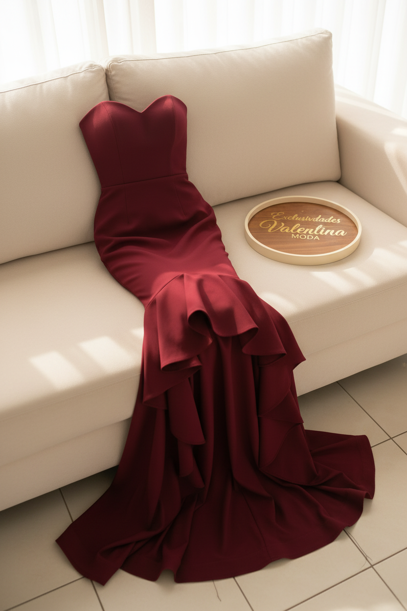 Vestido Sirena Vino cod.617