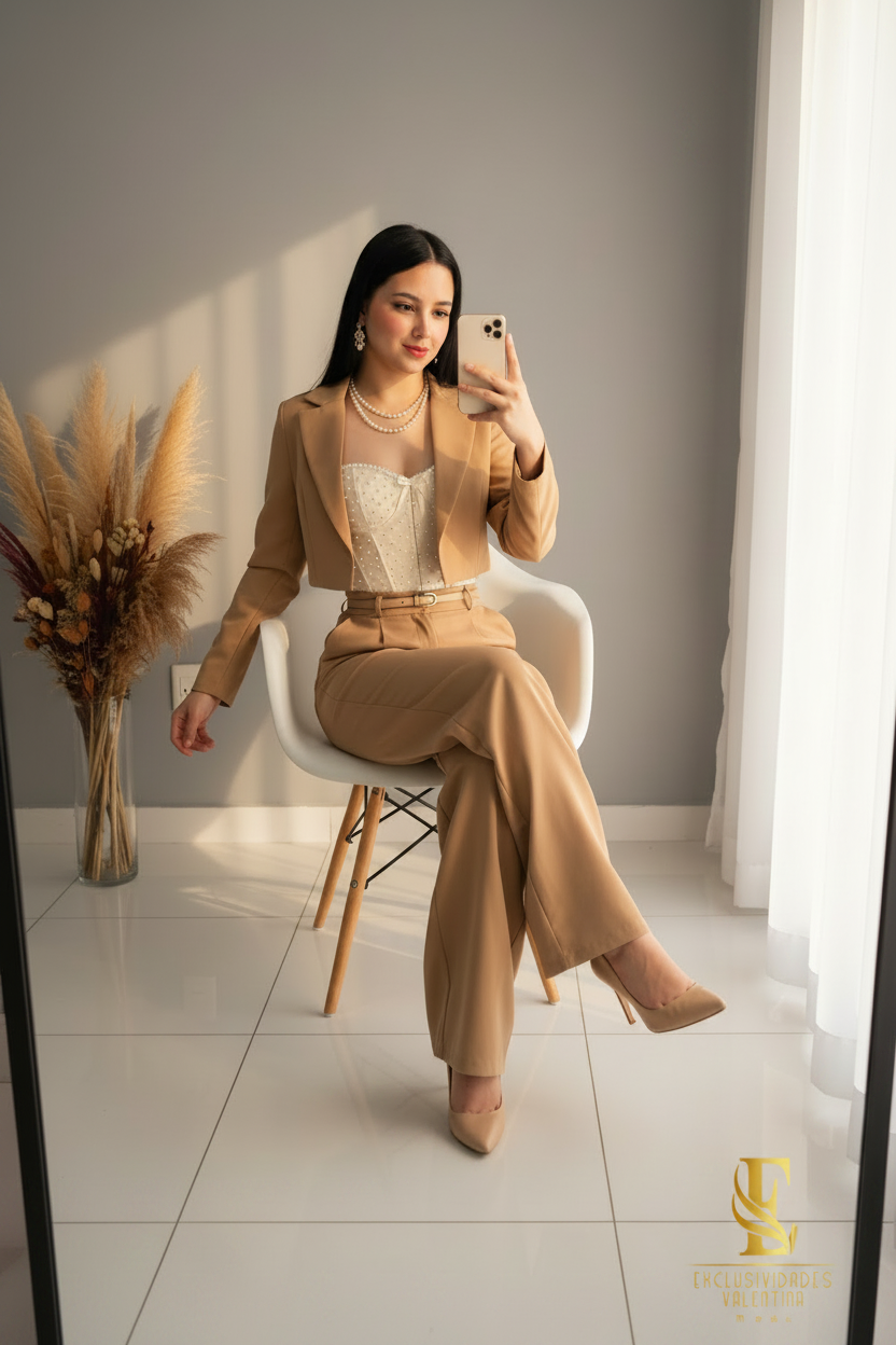 Conjunto Camel Blazer & Corset cod.C211