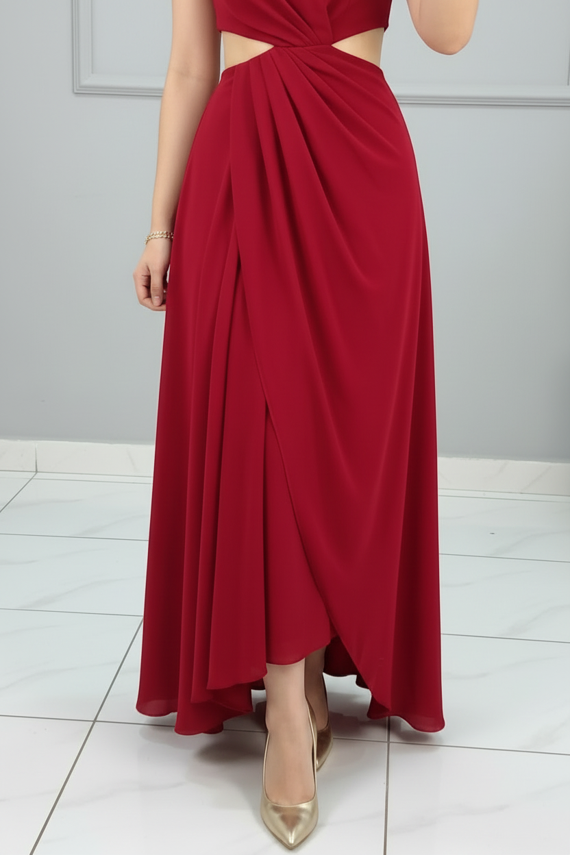 Vestido Rojo Cutout Sensual  cod.596
