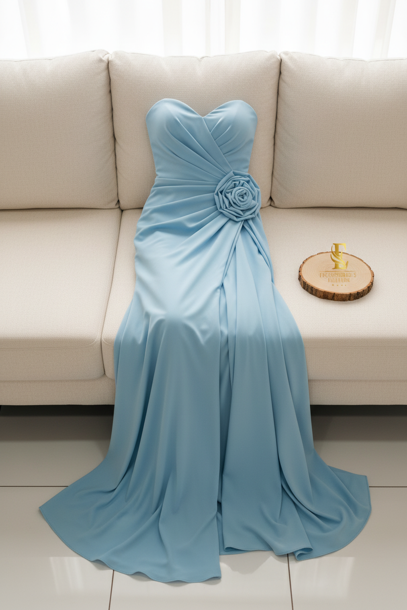 Vestido Azul Céleste Rose cod.578
