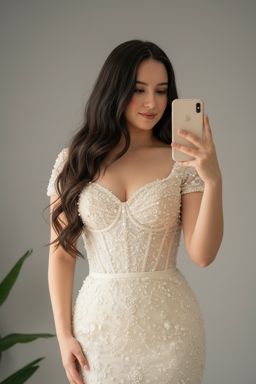 Vestido Novia Corset Perlas cod.615