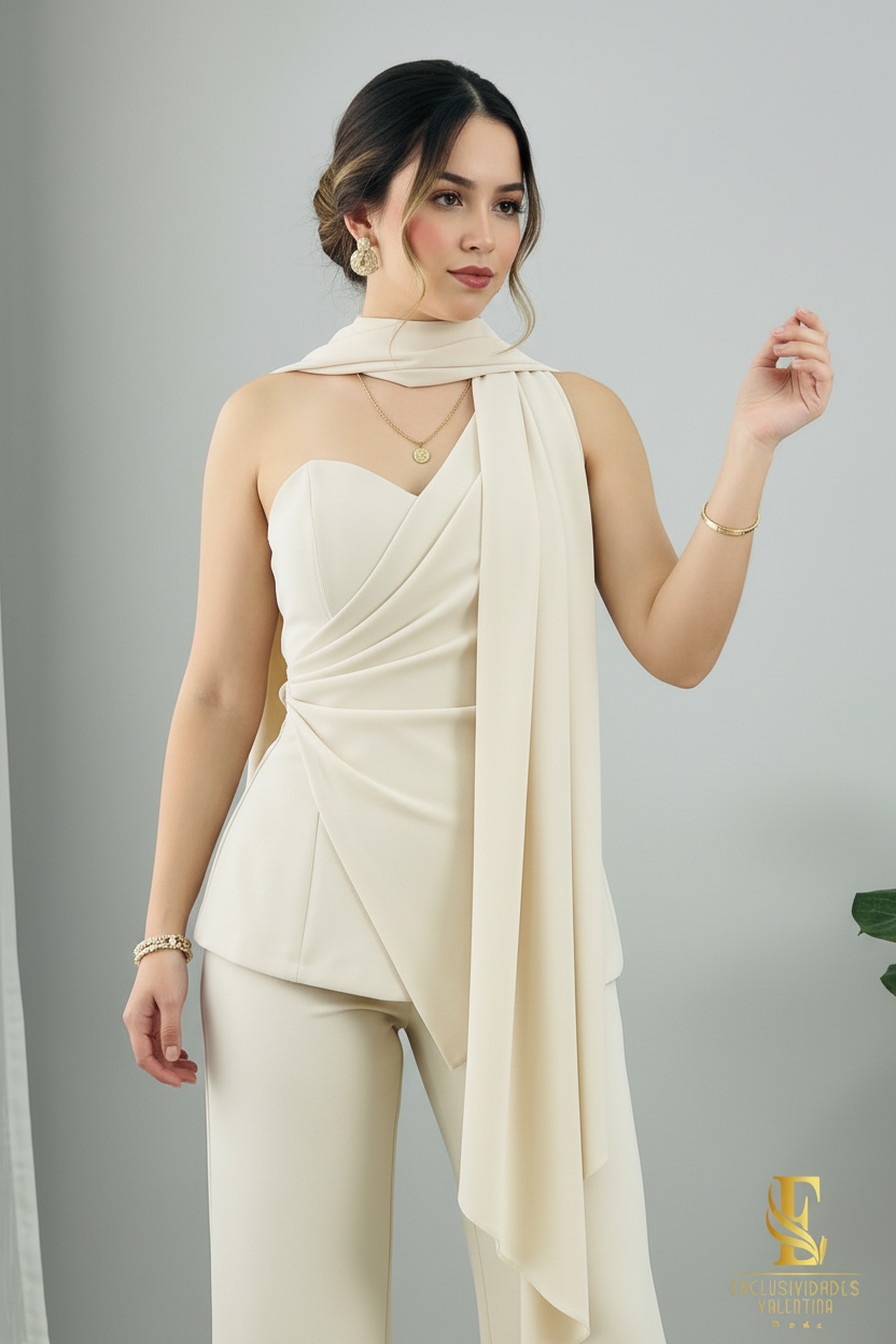 Conjunto Ivory Corset Pañuelo 2 Piezas cod.912