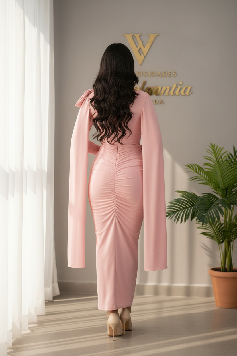 Vestido Isadora Rosa Capa cod.V656