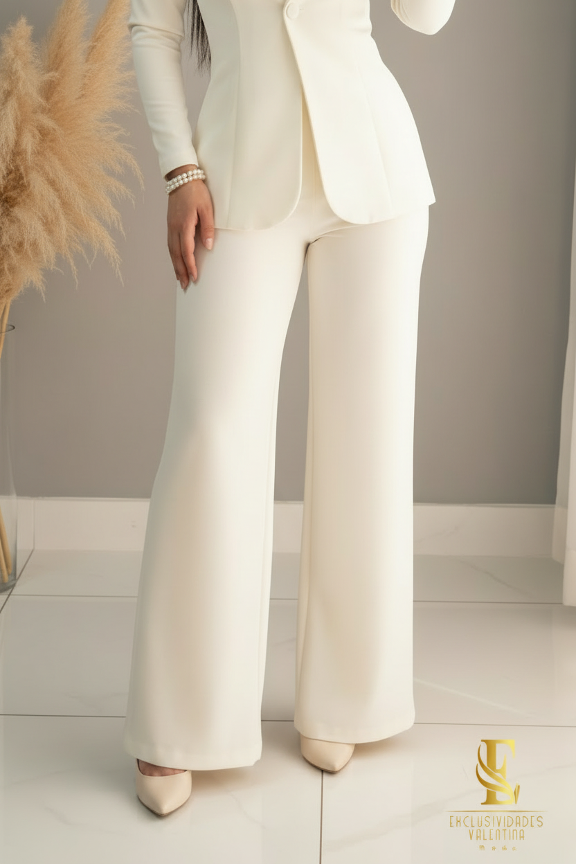Conjunto Blanc Power Suit Blazer & Palazzo cod.C227