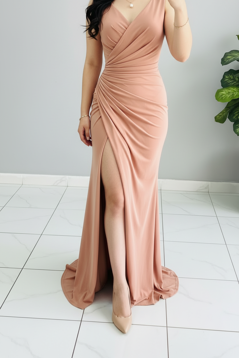 Vestido Durazno Drapeado cod.595