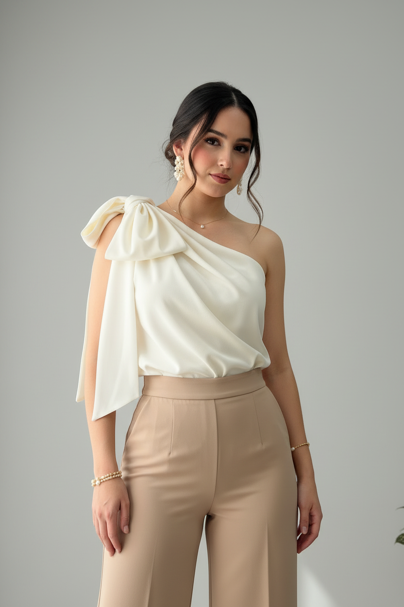 Conjunto Dos Piezas Blanco & Beige cod.002