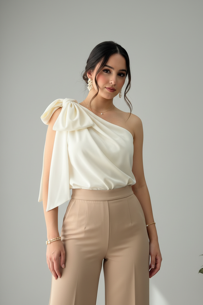 Conjunto Dos Piezas Blanco & Beige cod.002