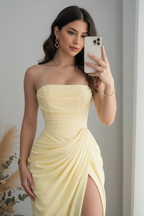 Vestido Amarillo Pastel Corset cod.V412