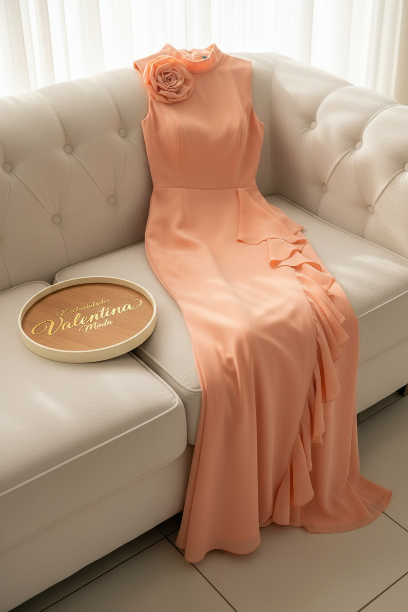 Vestido Sirena Melocotón Rosa D cod.618