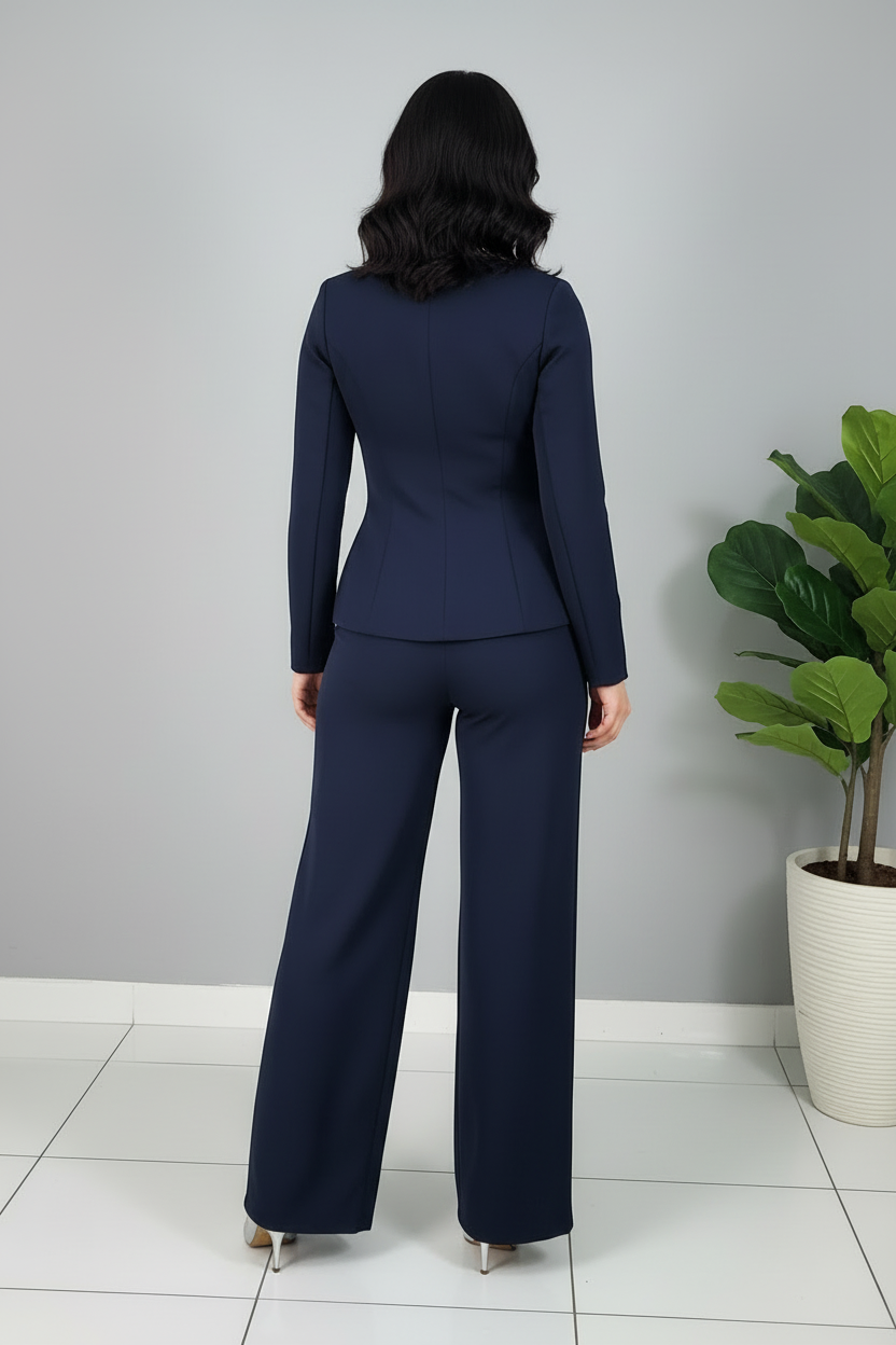 Traje Sastre Navy Sweetheart Peplum cod.565