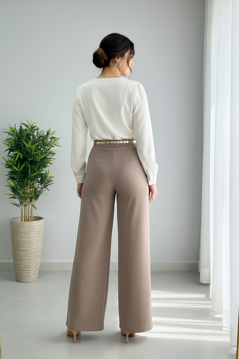 Blusa Blanca — Escote V Cruzado & Rosa D cod.870
