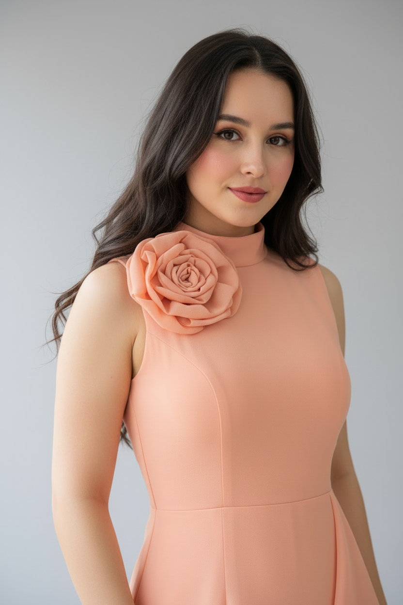 Vestido Sirena Melocotón Rosa D cod.618