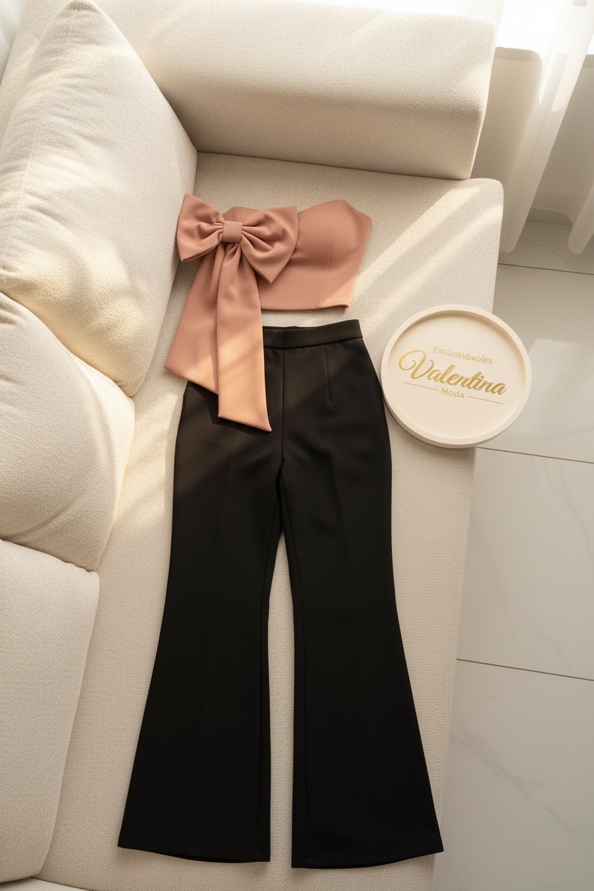 Corset Rosa Palo con Lazo Lateral Oversized cod.657