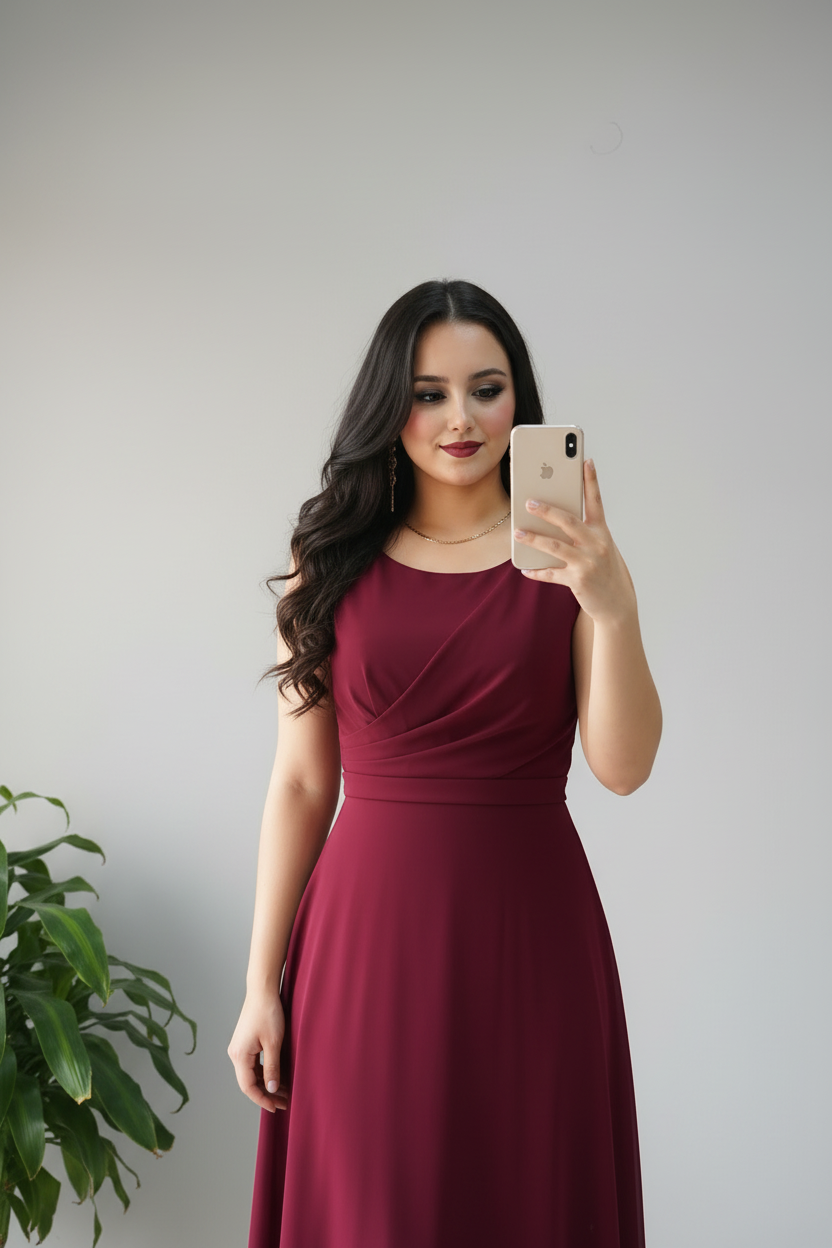 Vestido Vino Clásico cod.588