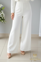 Enterizo Blanco Strapless con Blazer y Rosa de Tela cod.E536