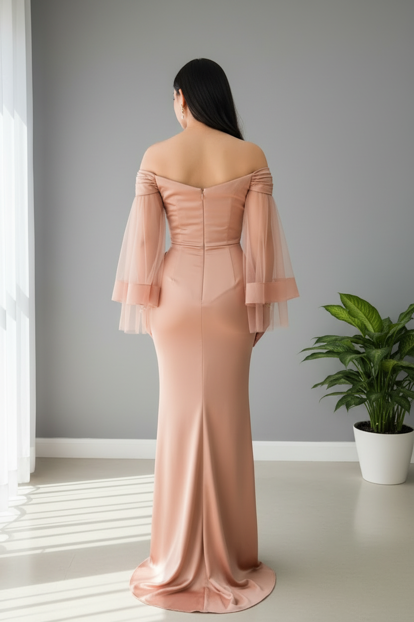 Gown Nude Cobre Exclusiva cod.786