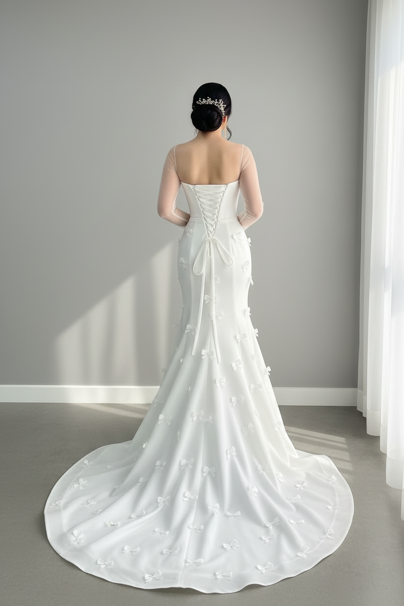 Vestido de Novia Sirena con Lazos D cod.V360