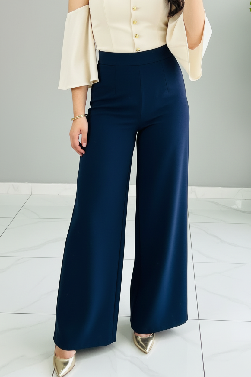 Conjunto Cream Off-Shoulder Gold & Navy cod.569