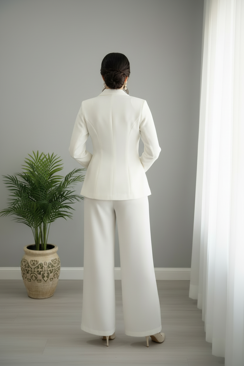 Traje Blanco Peplum Exclusivo cod.791