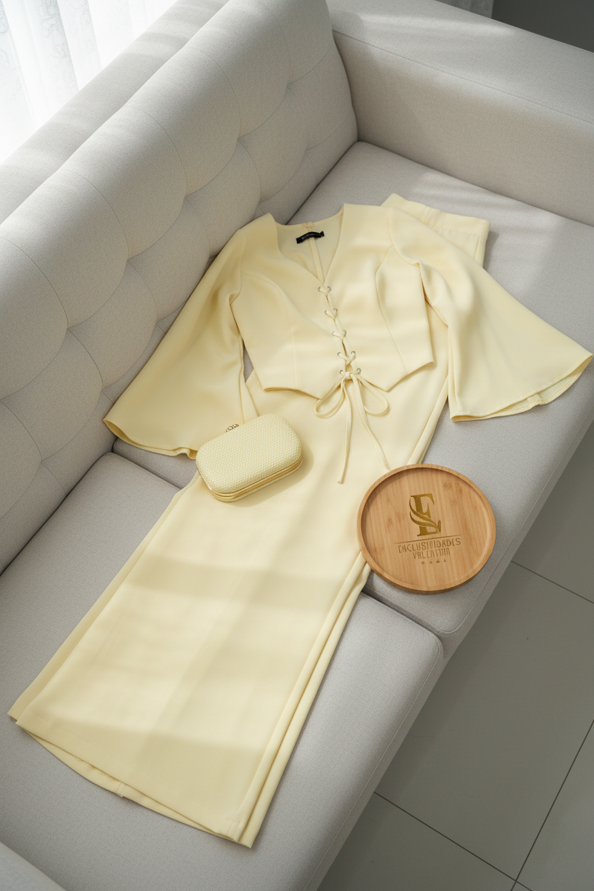 Conjunto Amarillo Mantequilla — Top Campana & Palazzo cod.0025