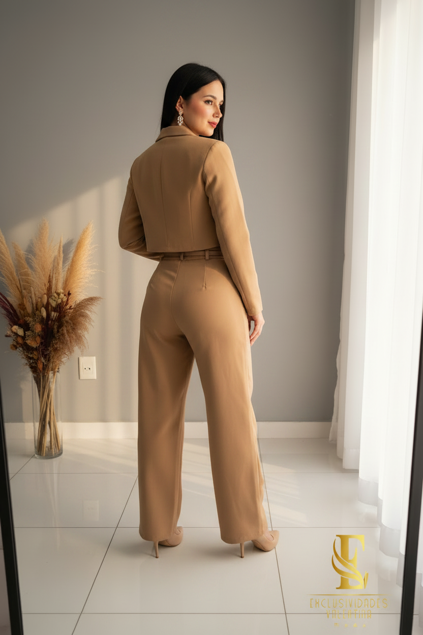 Conjunto Camel Blazer & Corset cod.C211
