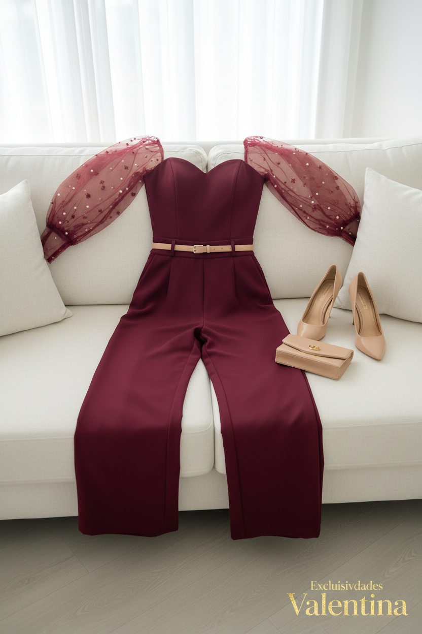 Set Borgoña · Bustier Organza Perlas cod.C262