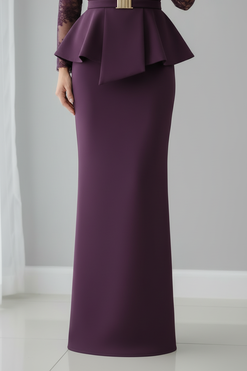 Conjunto Morado Blazer Peplum Encaje cod.C003