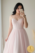 Vestido Rosa Tul Corsé cod.0084