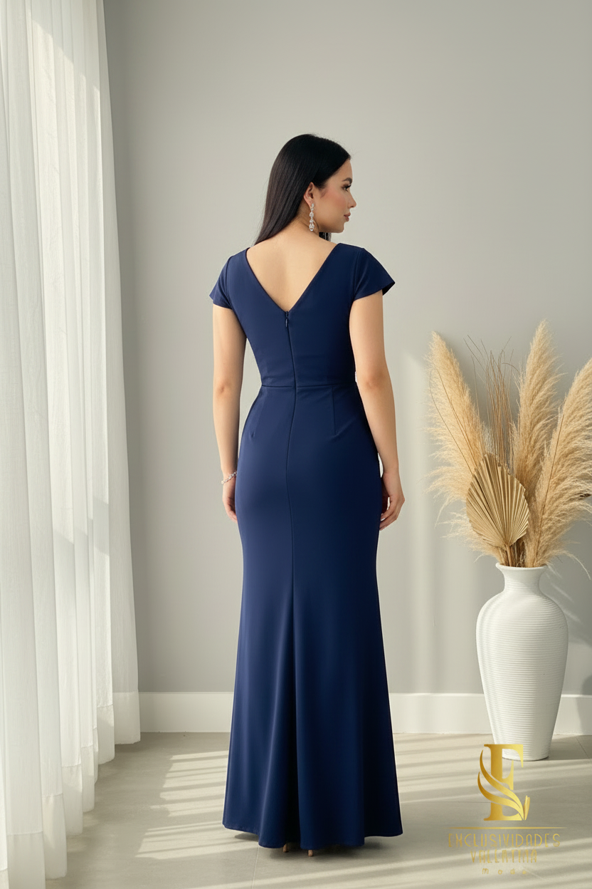 Vestido Sirena Azul Marino cod.00183