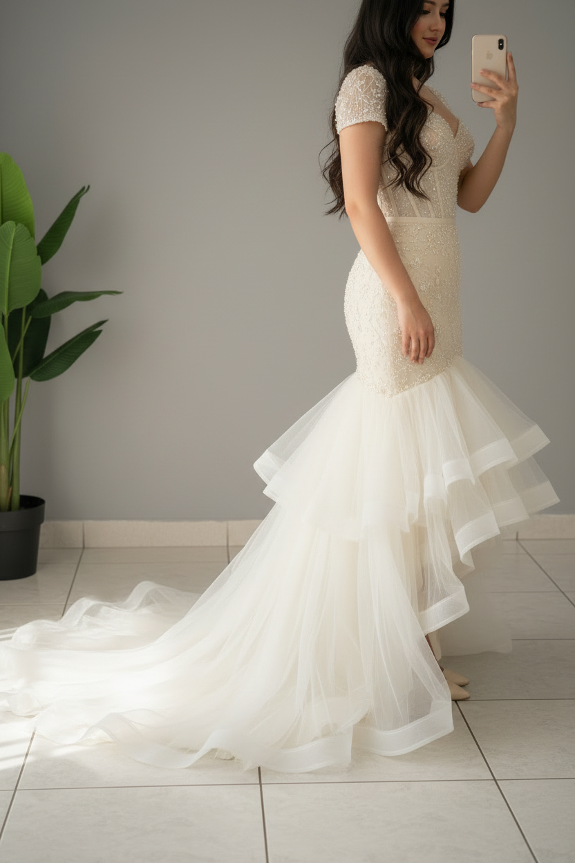 Vestido Novia Corset Perlas cod.615
