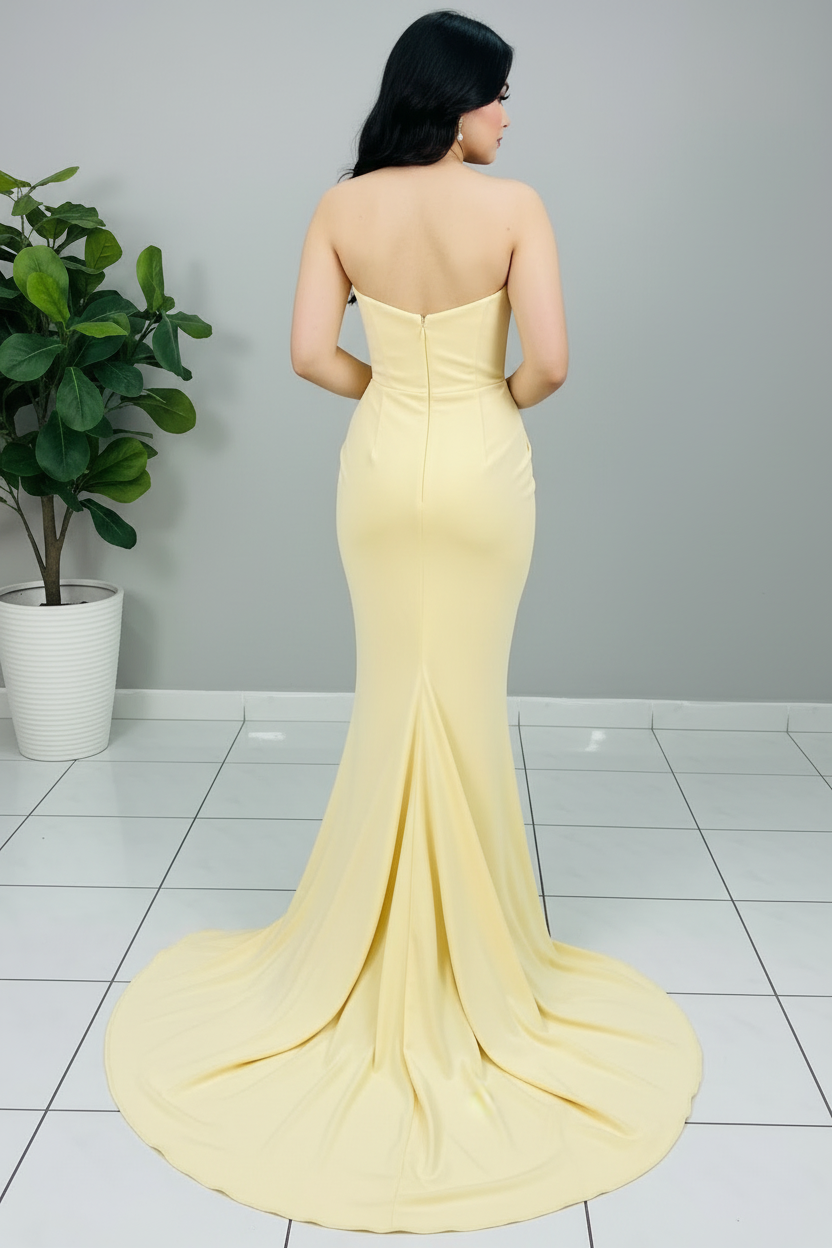 Vestido Amarillo Rosa D cod.591