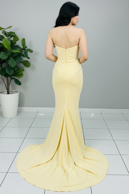 Vestido Amarillo Rosa D cod.591