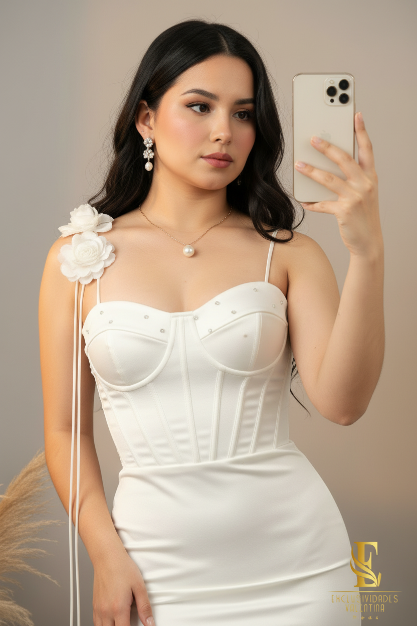 Vestido Blanc Volante cod.0V201