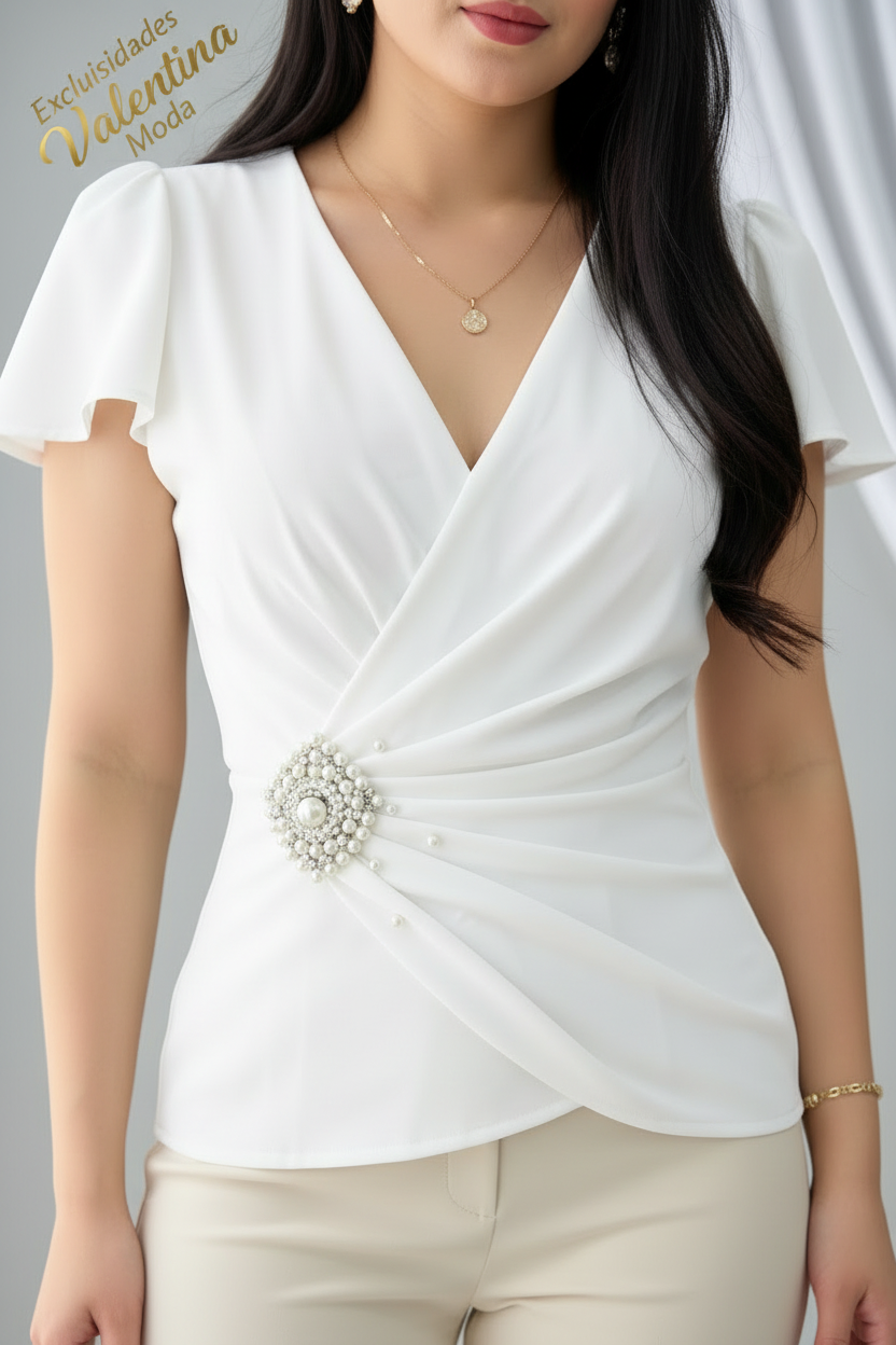 Blusa Wrap Perla Beige cod.B658