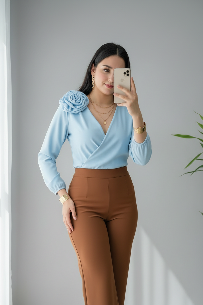 Blusa Céleste — Rosa Azul cod.754
