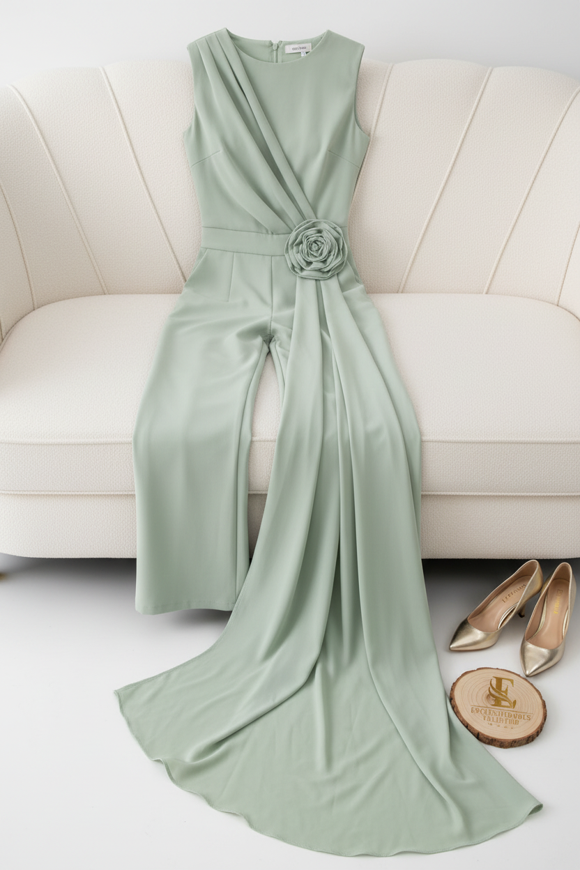 Enterizo Sage Rose Palazzo cod.595