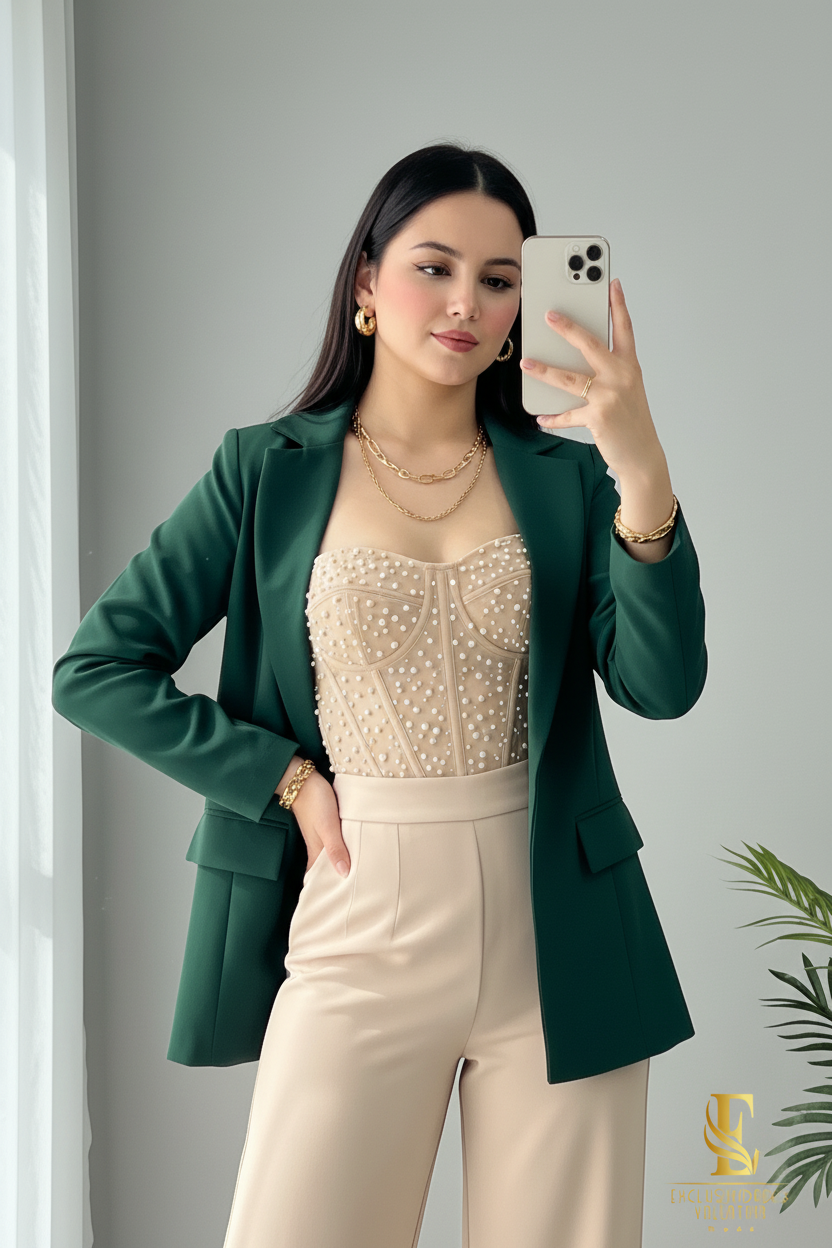 Blazer Estructurado Verde Esmeralda cod.0057