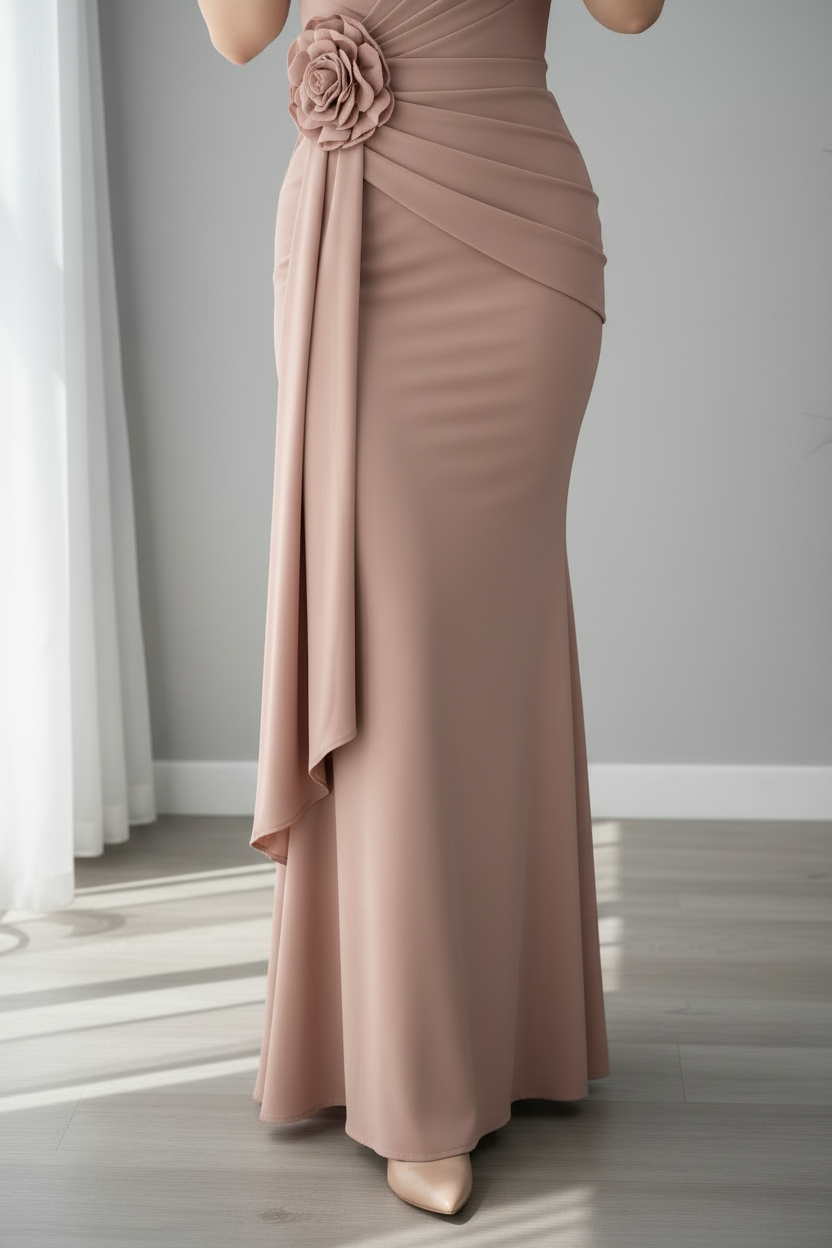 Vestido Rosa Mauve con Rosas D cod.708