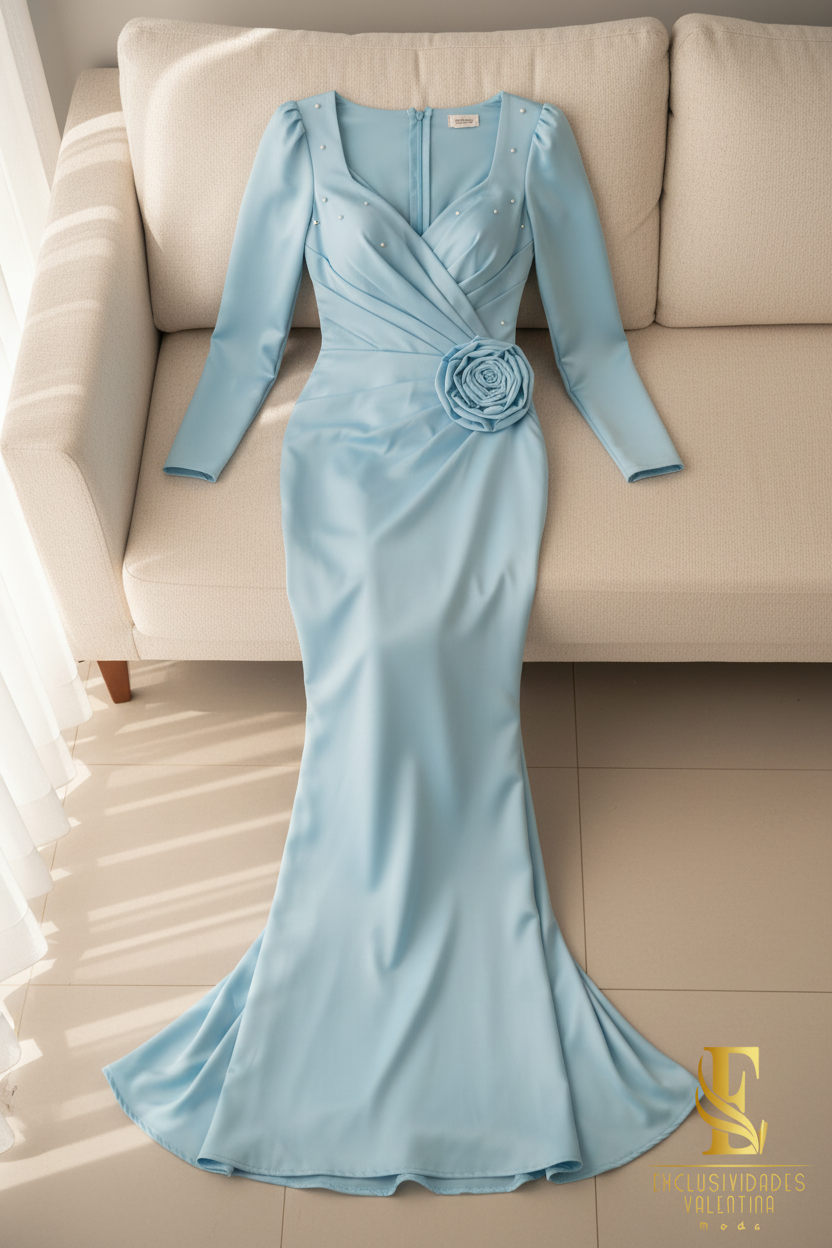 Vestido Ciel Satin Rose cod.V206