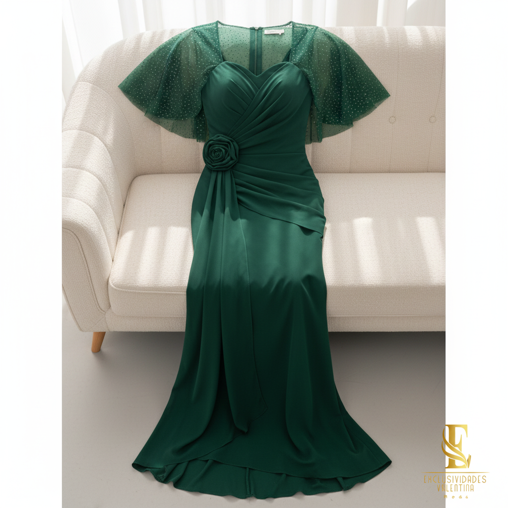 Vestido Émeraude Rose cod.00200