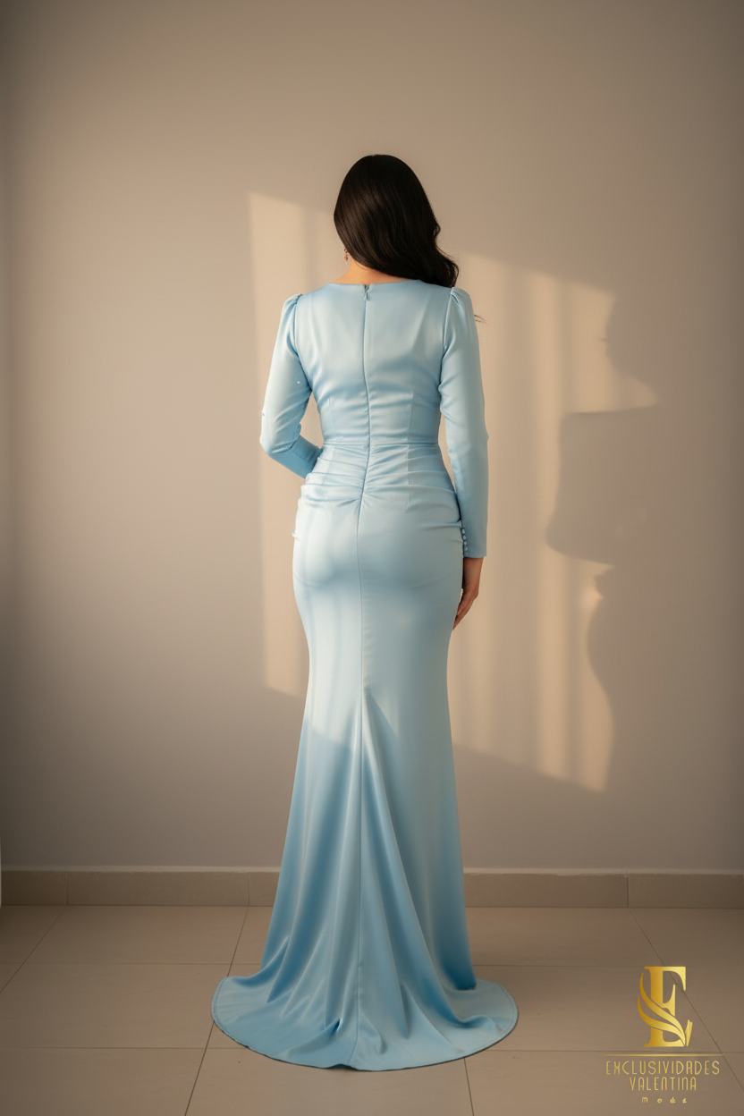 Vestido Ciel Satin Rose cod.V206
