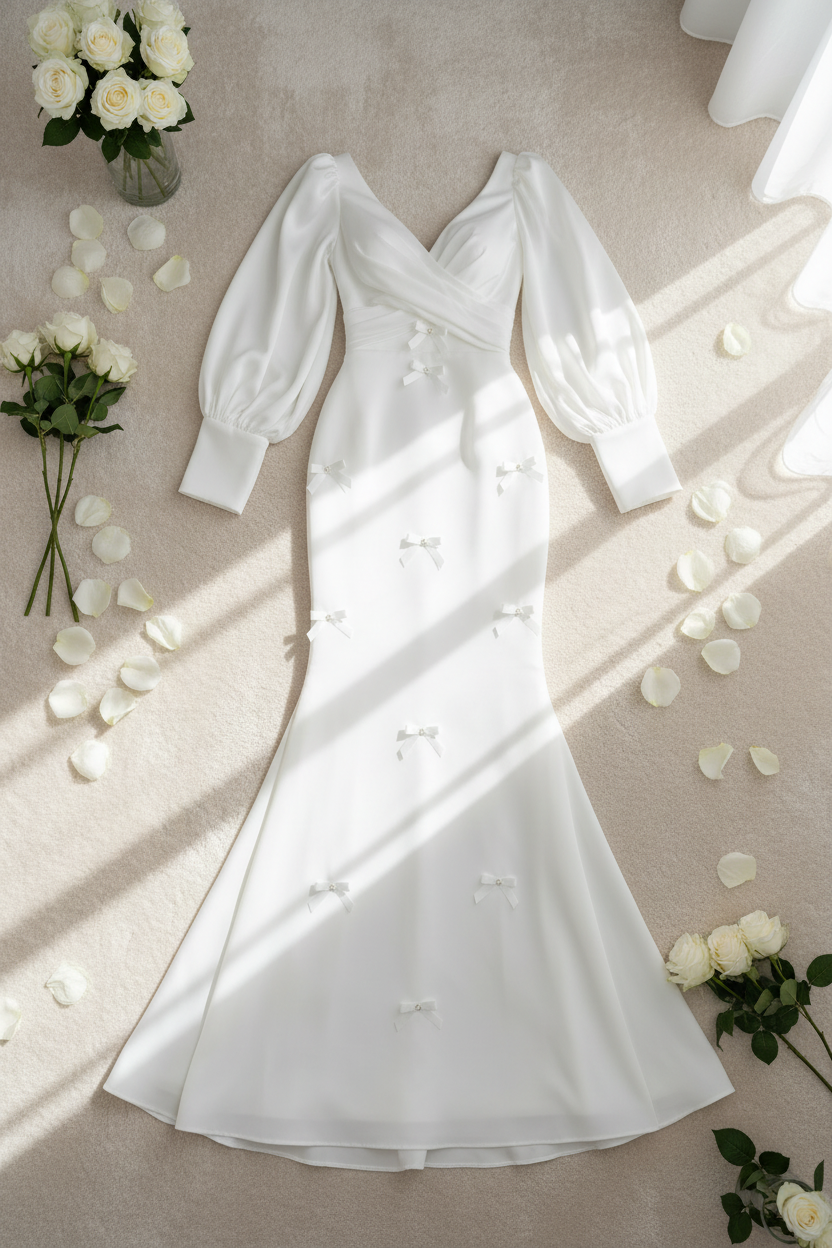 Vestido blanco nupcial manga globo  3D C.1939