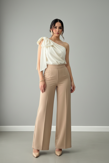 Conjunto Dos Piezas Blanco & Beige cod.002
