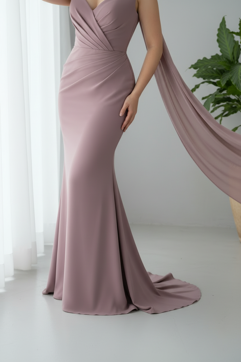 Vestido Rosa Mauve Sirena cod.994