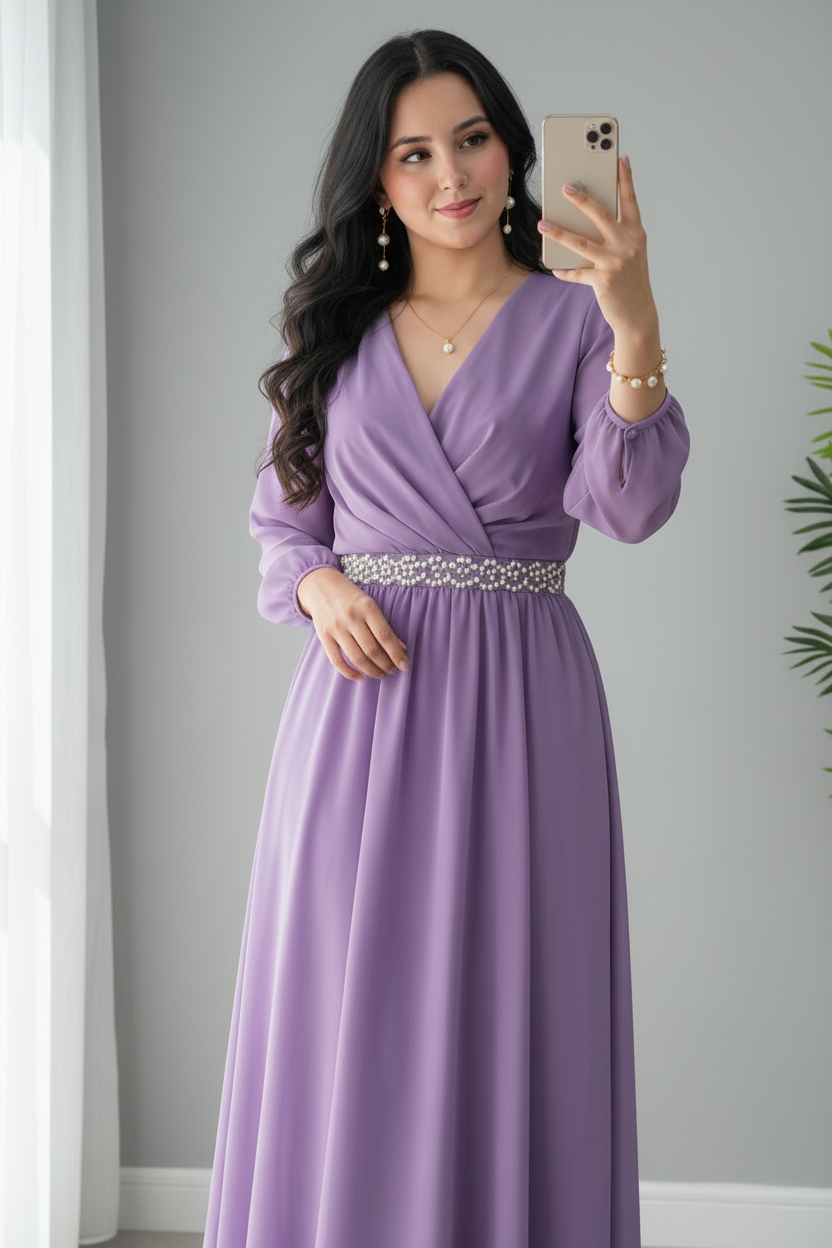 Vestido Lila valentina cod.V703