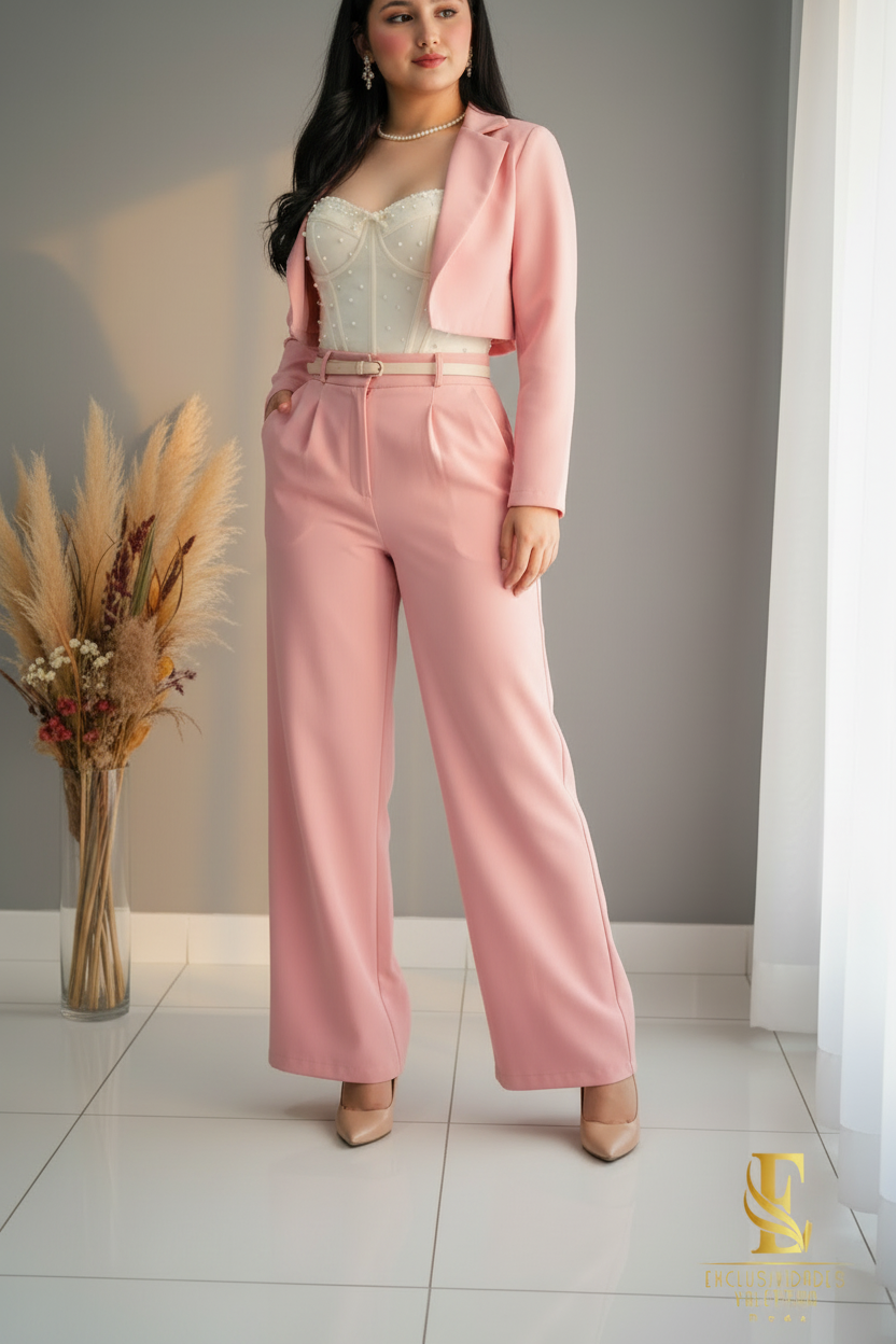 Conjunto Rose Poudré Blazer & Corset cod.C219