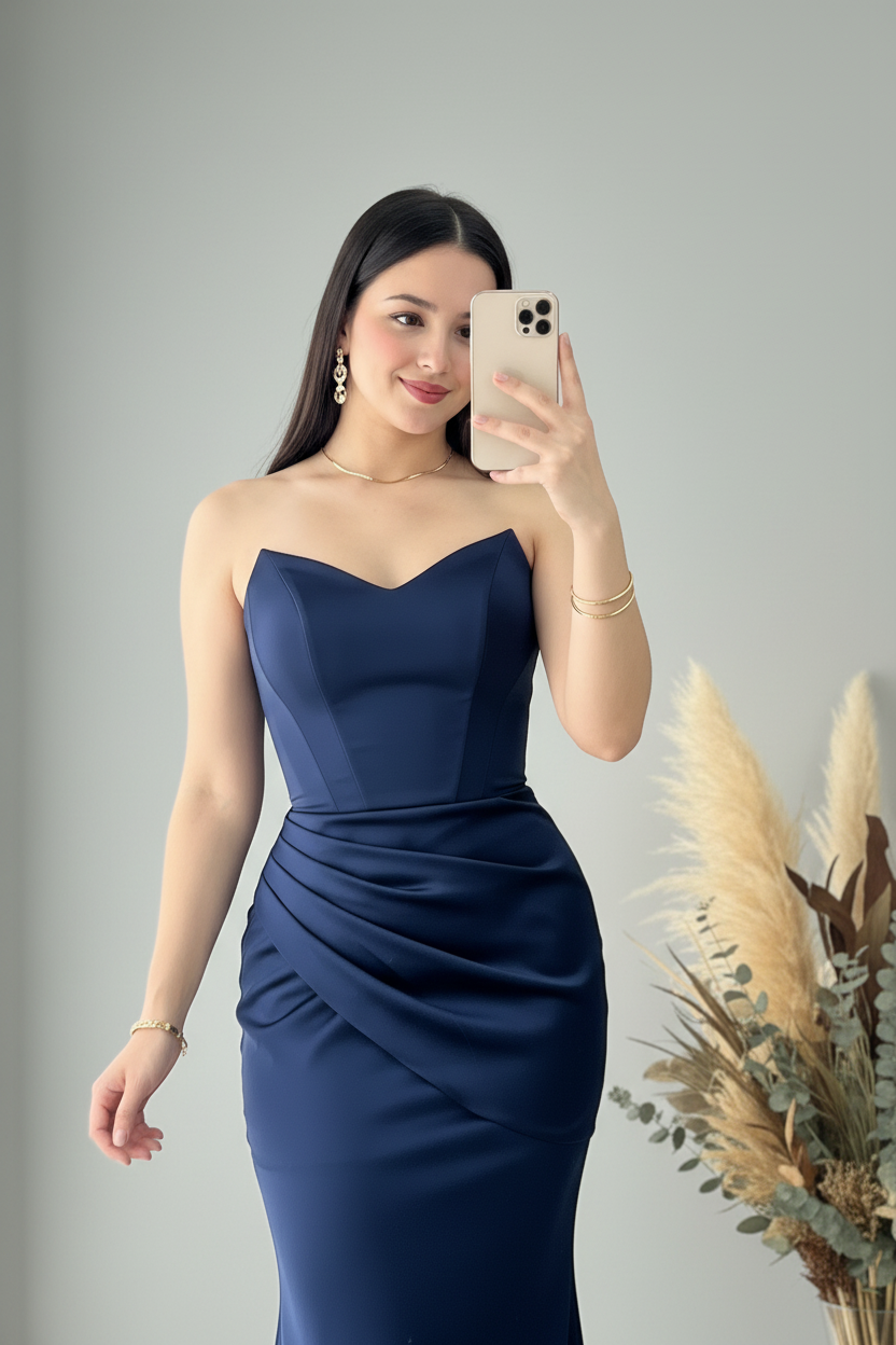 Vestido Azul Marino Corset Sirena cod.419