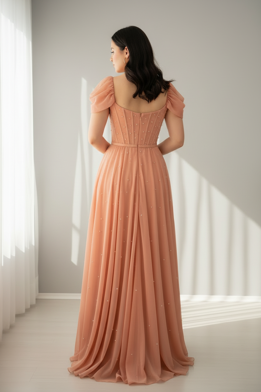 Vestido Salmón cod.V659