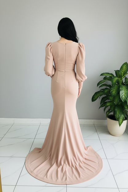 Vestido Nude Sirena con Cola cod.590