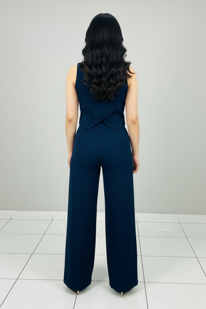 Conjunto Navy Chaleco Gold & Palazzo cod.566